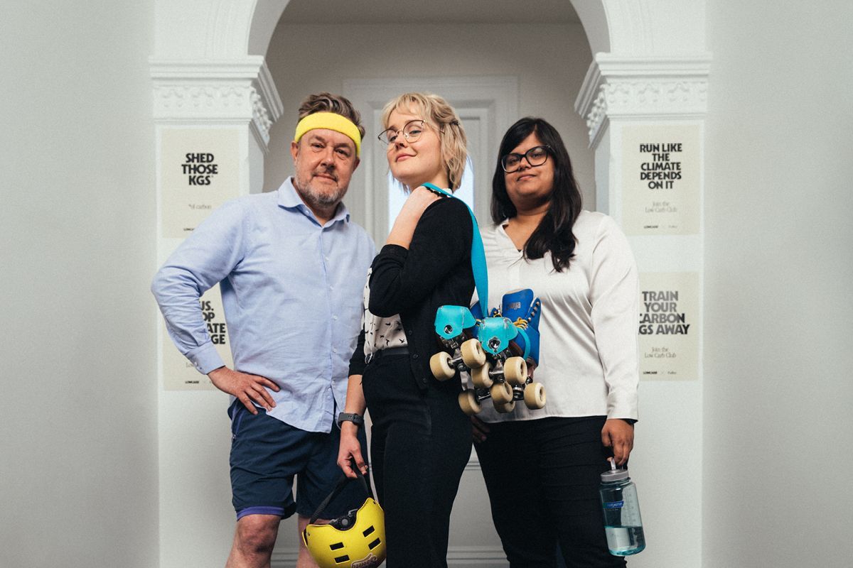 The fuller team with roller skates and headbands