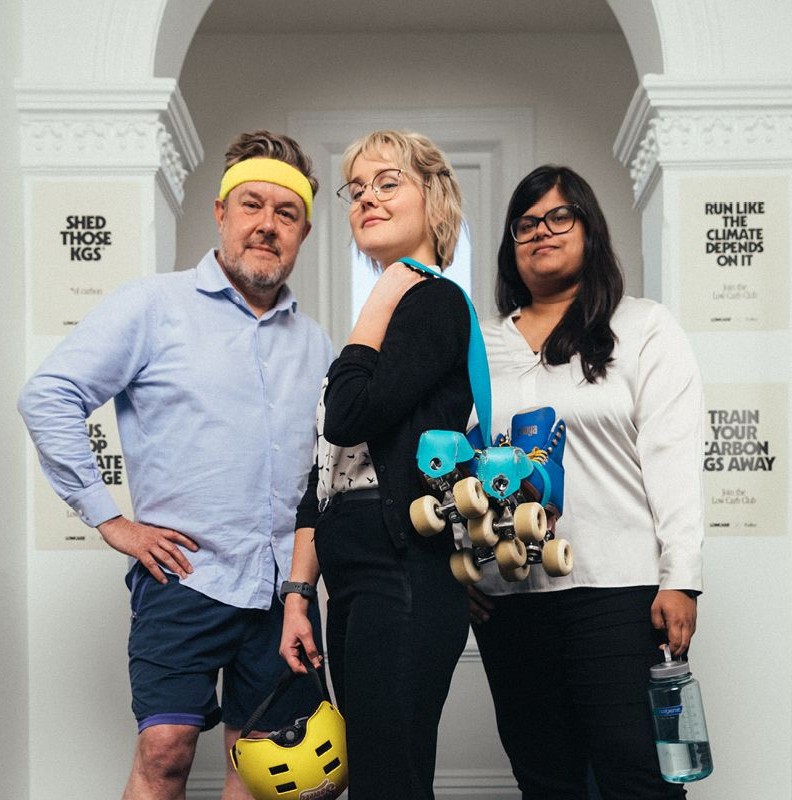 The fuller team with roller skates and headbands