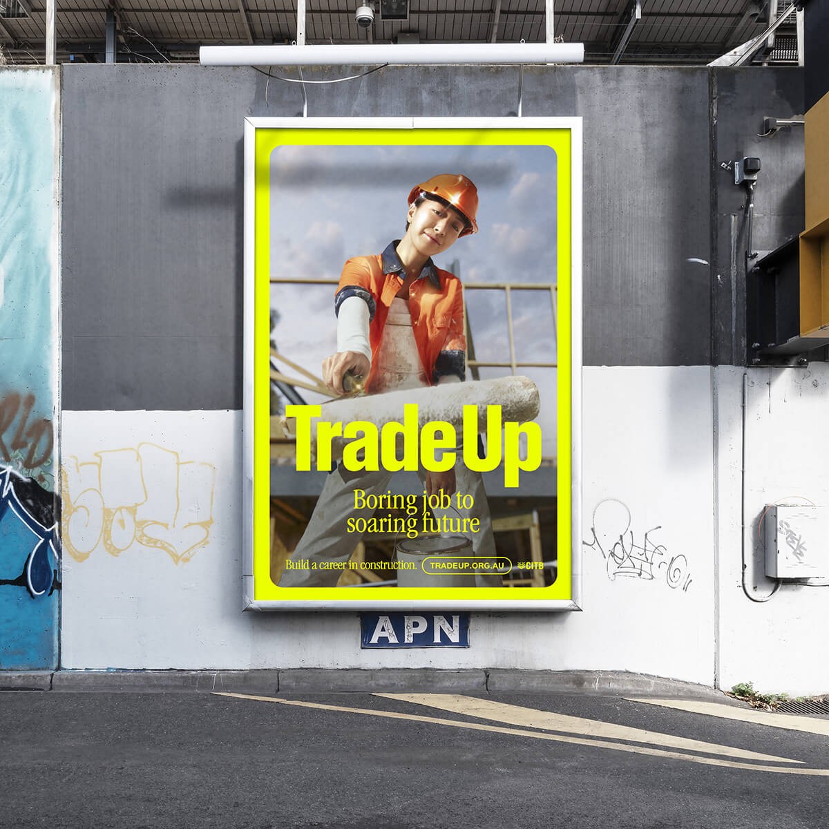 Trade up campaign on a poster