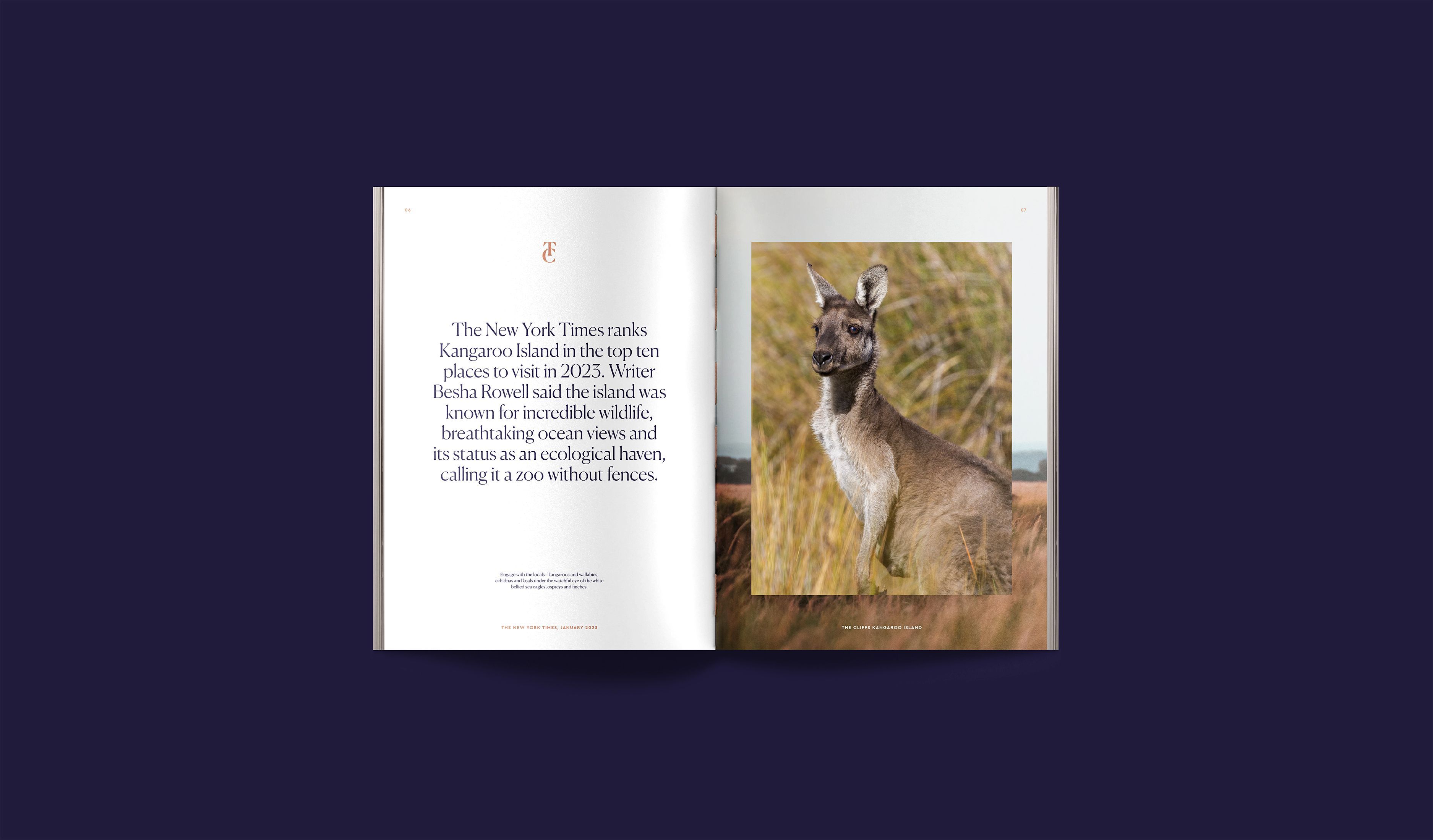Book mockup with a kangaroo