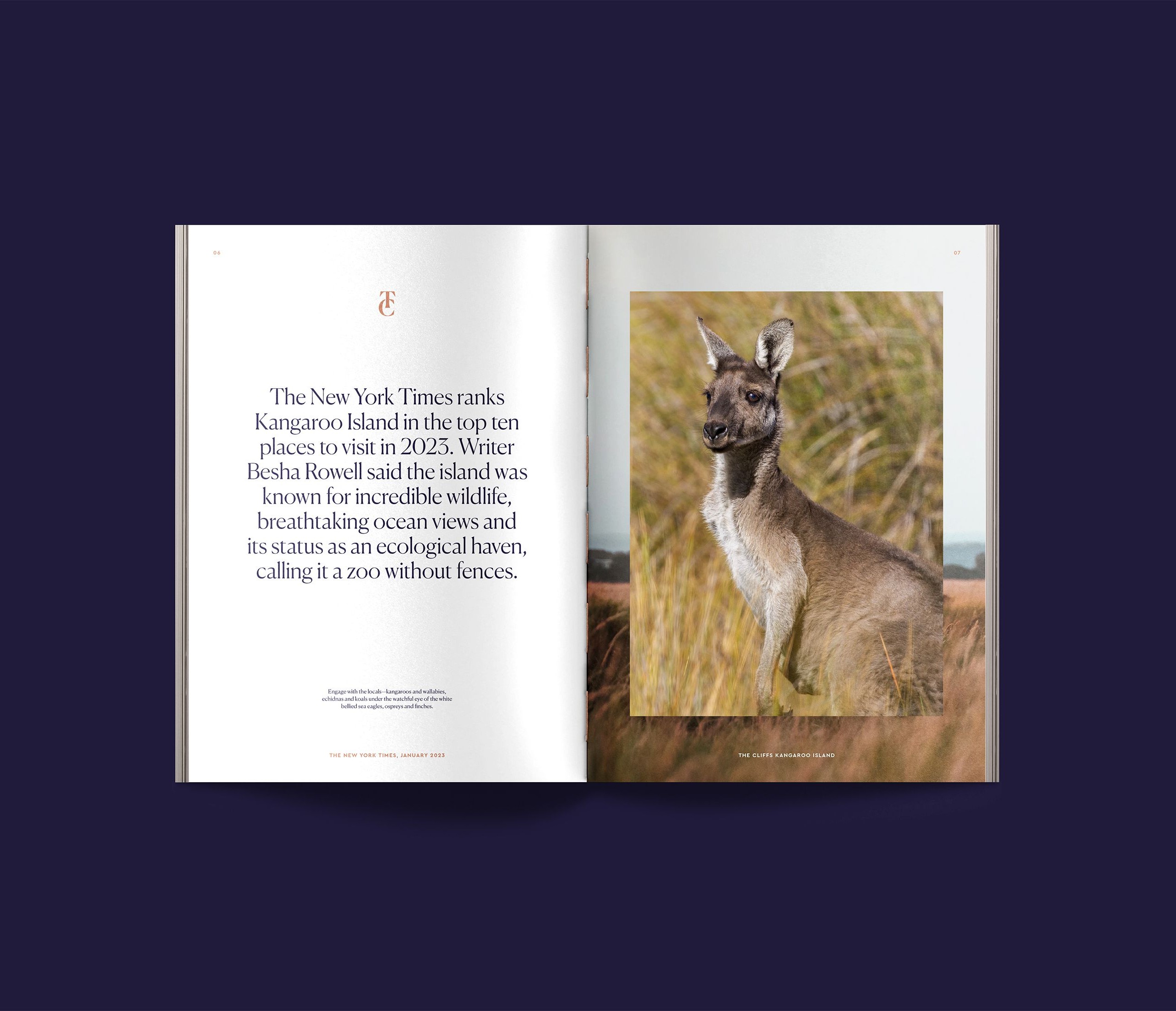Book mockup with a kangaroo
