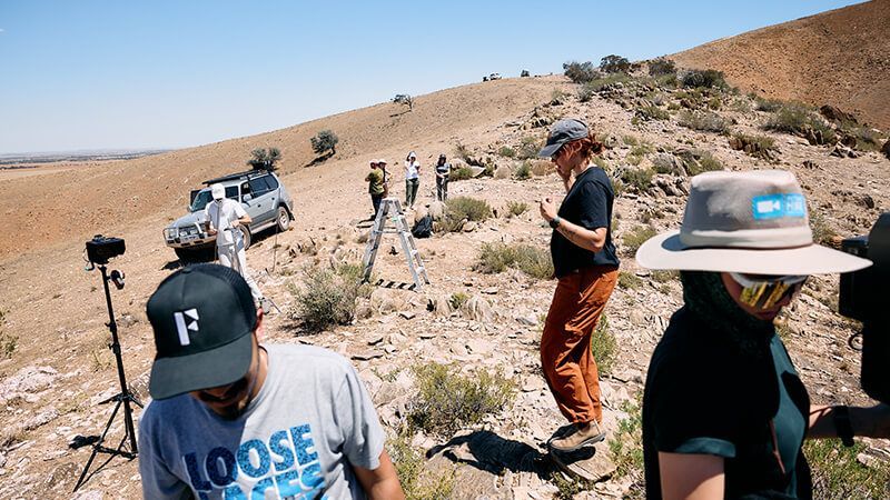 videographer filming for Follow your Wanderer in the outback