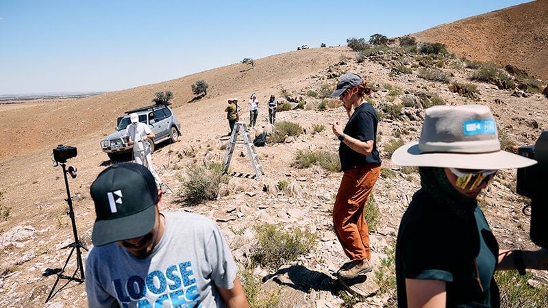 videographer filming for Follow your Wanderer in the outback