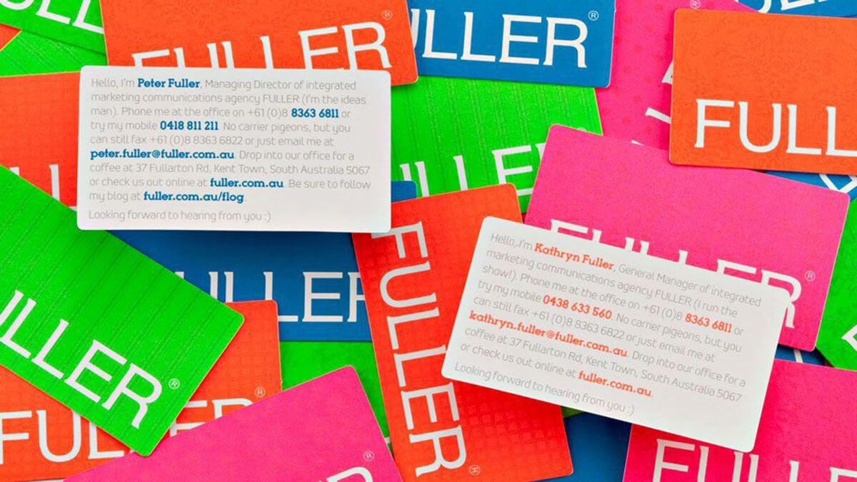 Old fuller fluorescent business cards