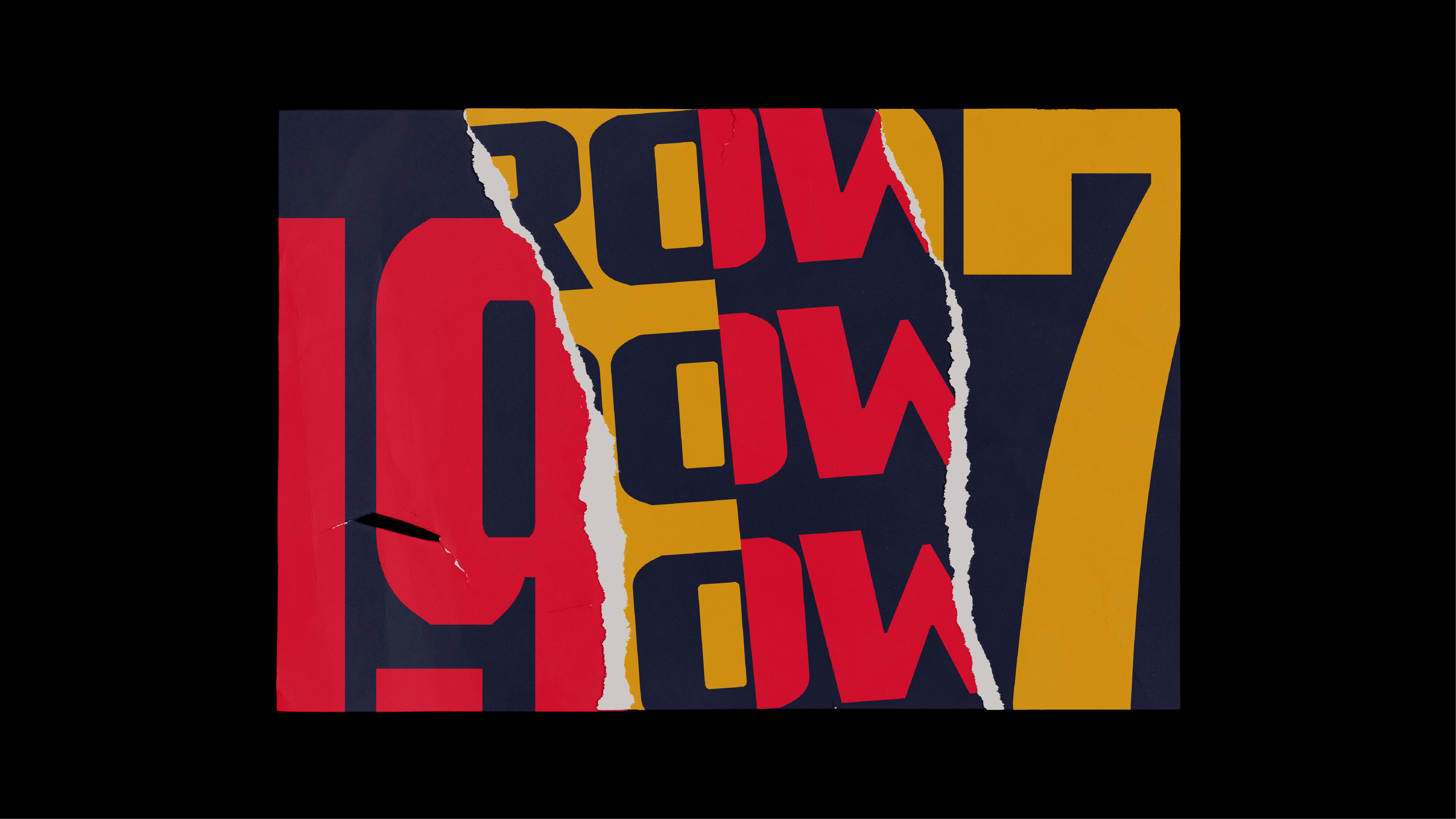Artfully torn posters demonstrating the Adelaide Crows type face and pattern device