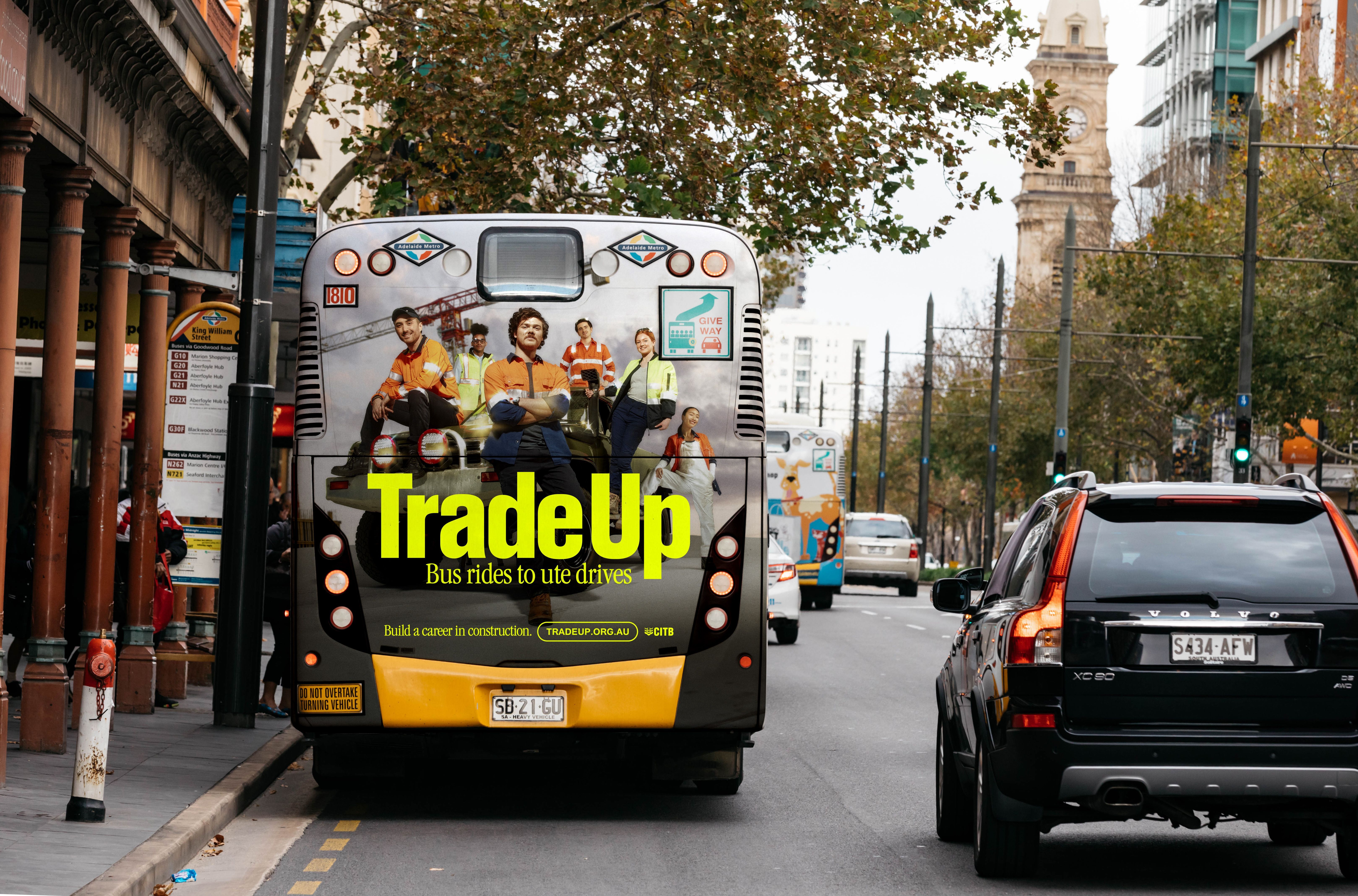 Trade up campaign on a bus back