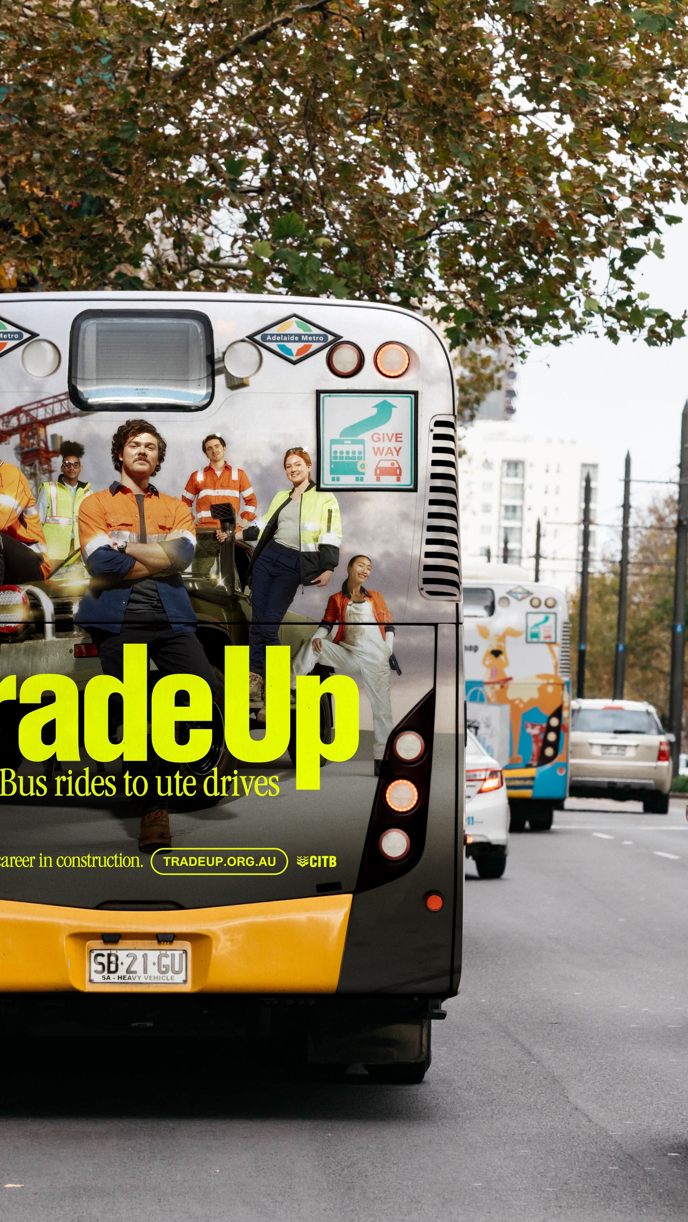 Trade up campaign on a bus back