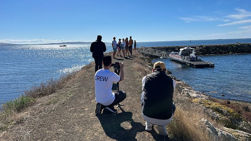 Fuller crew photographing talent on the Kangaroo Island coastline.