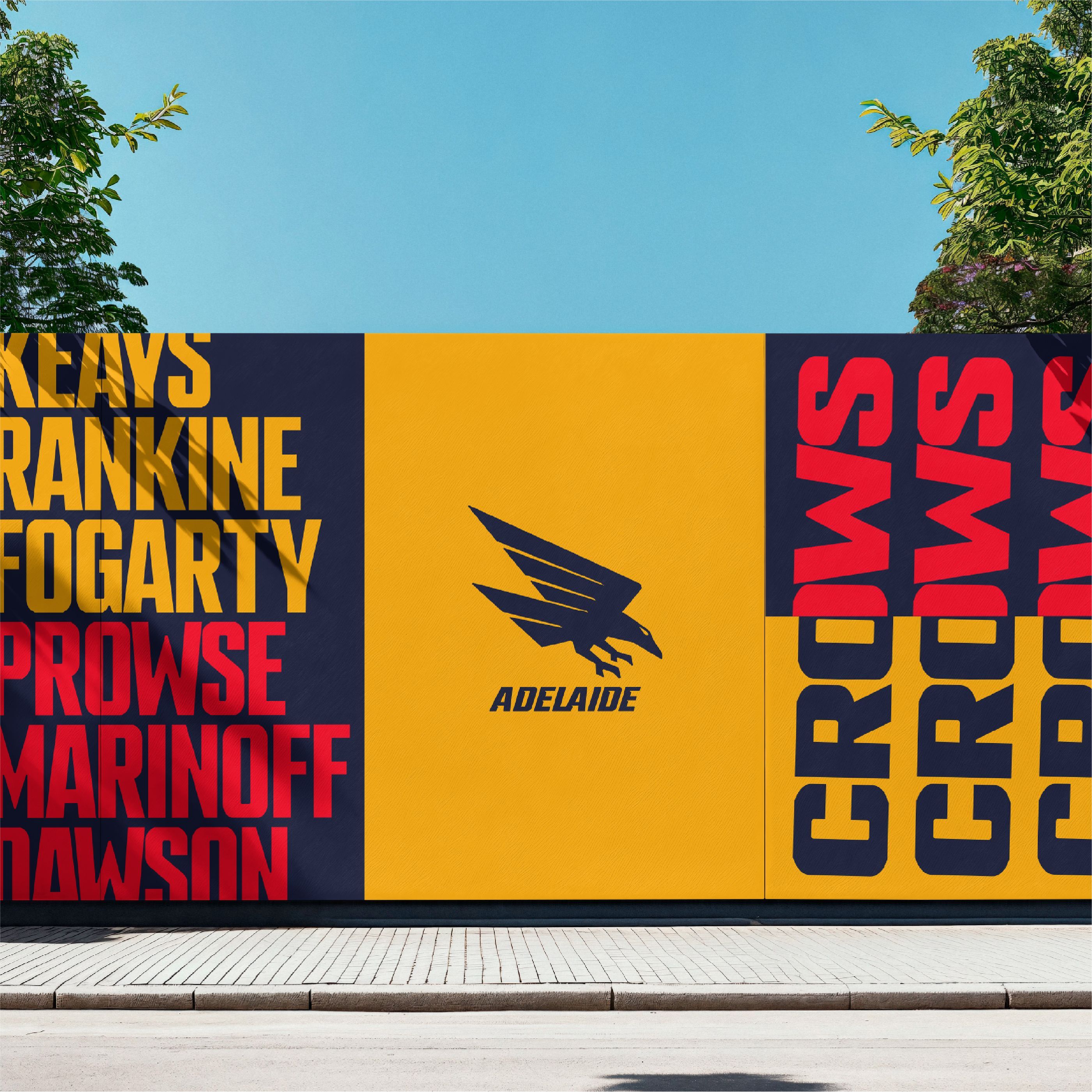 The Adelaide Crows logo printed on outdoor signage