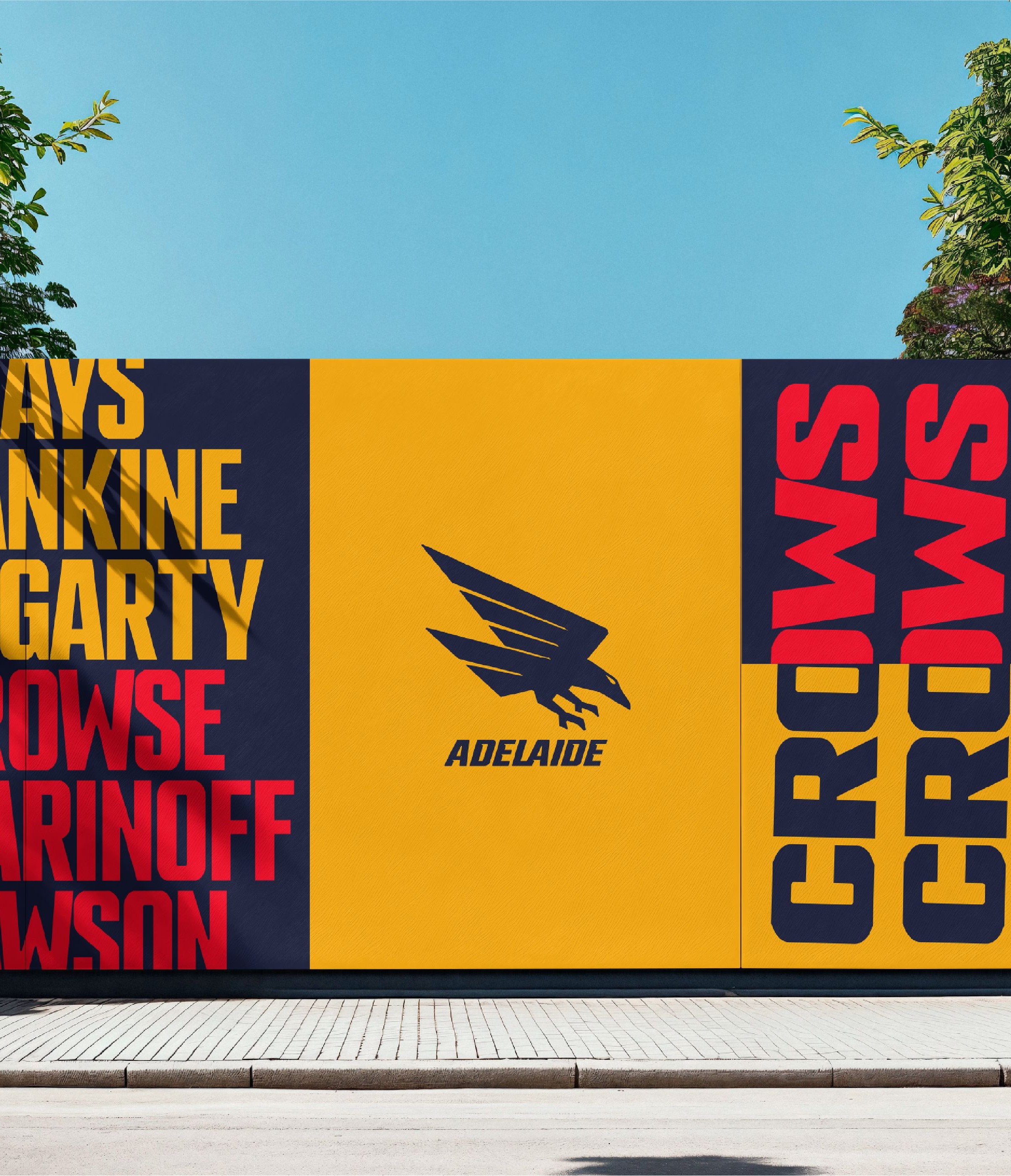 The Adelaide Crows logo printed on outdoor signage