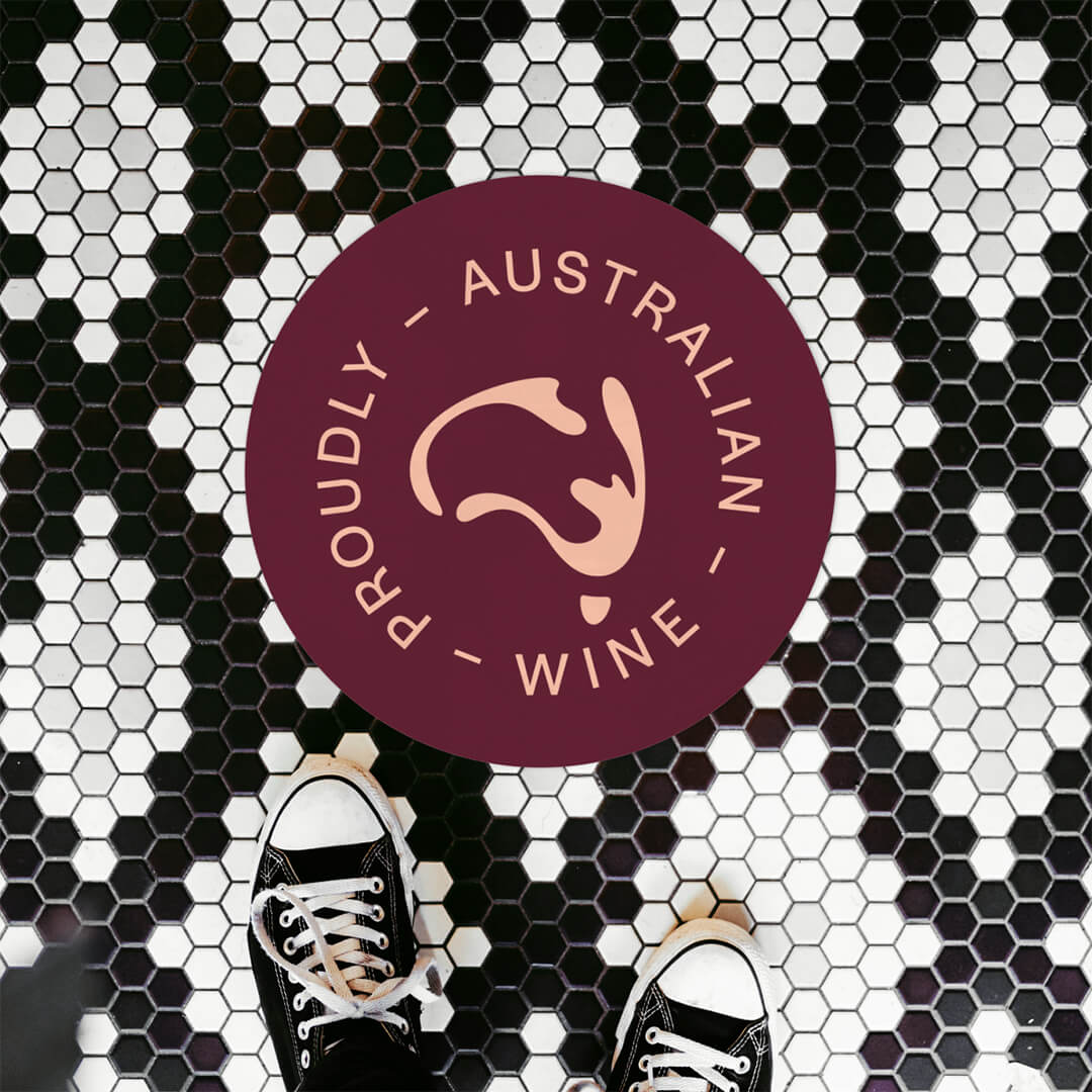 Australian Wine logo on a floor tile