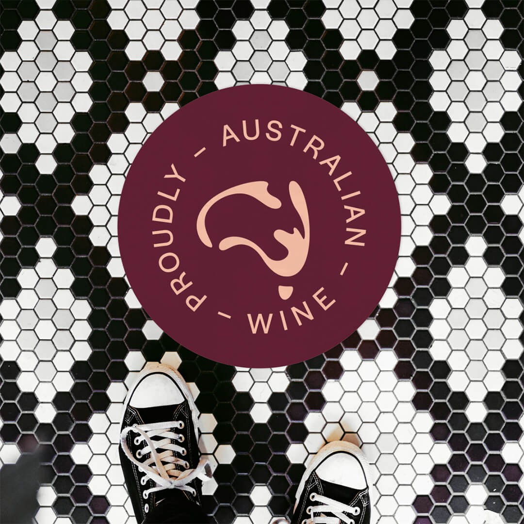 Australian Wine logo on a floor tile