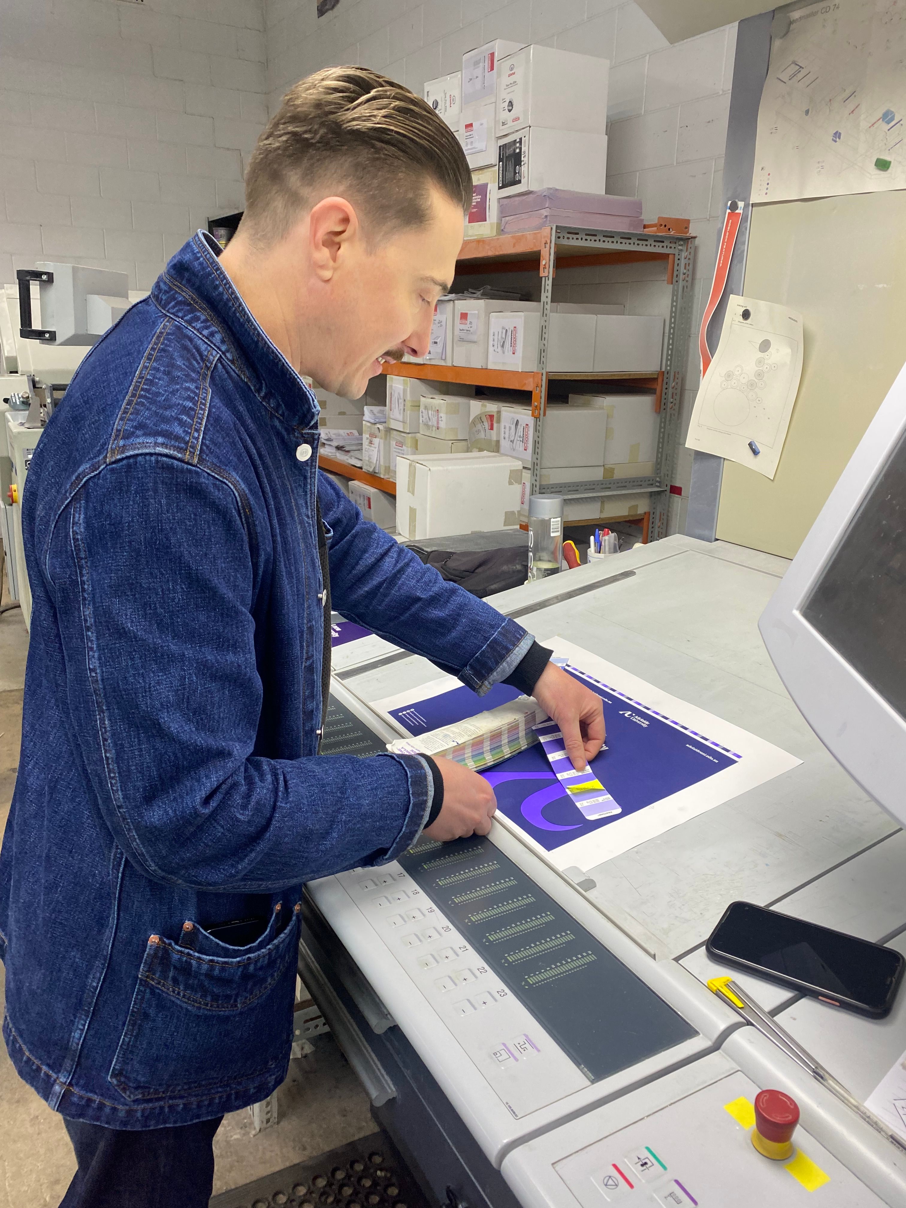 Adelaide University flyers being printed