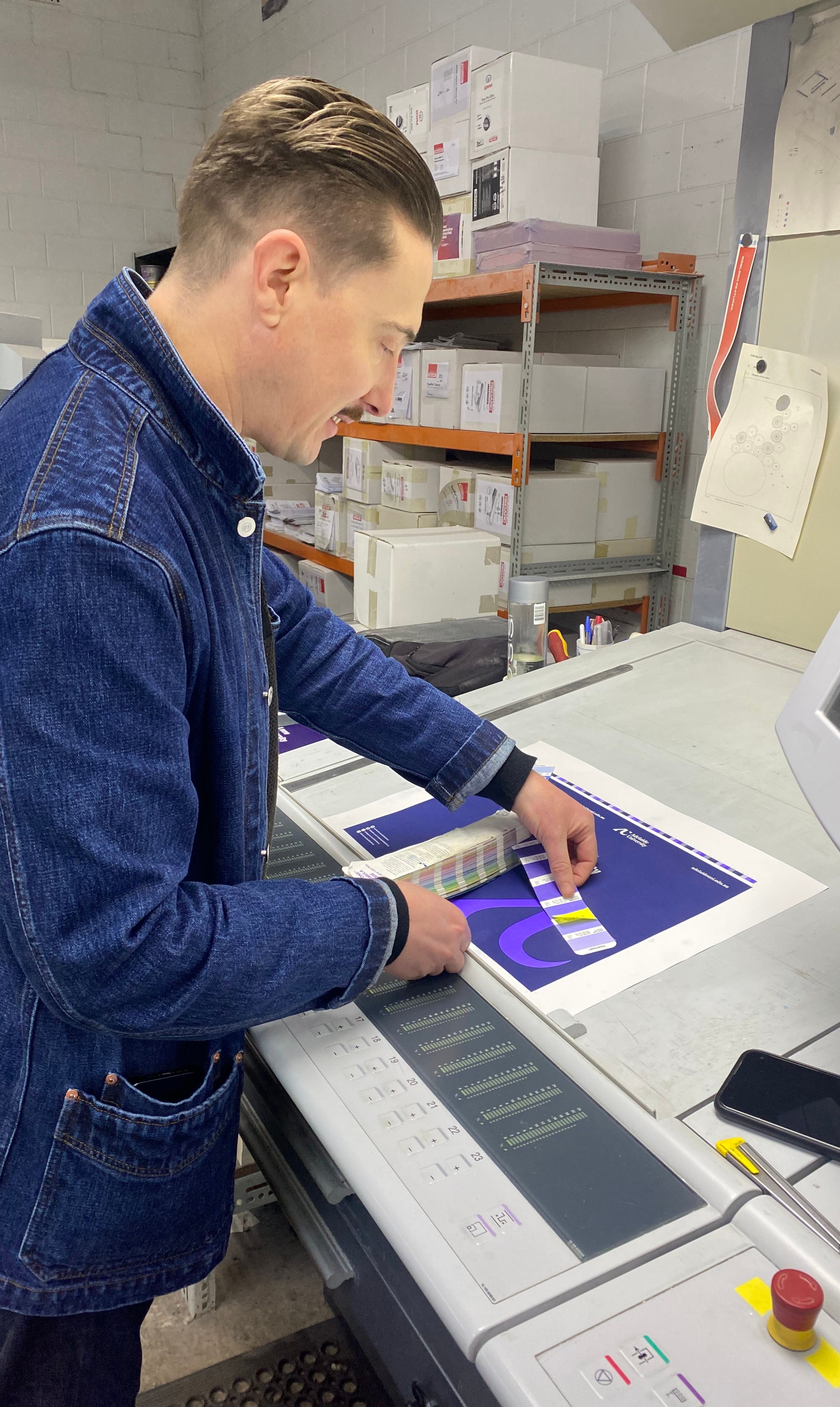 Adelaide University flyers being printed