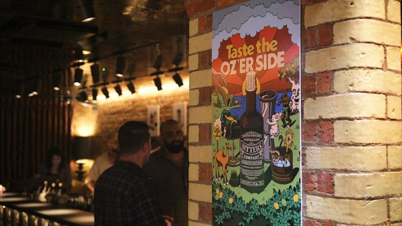 Oz'er side brand on a poster