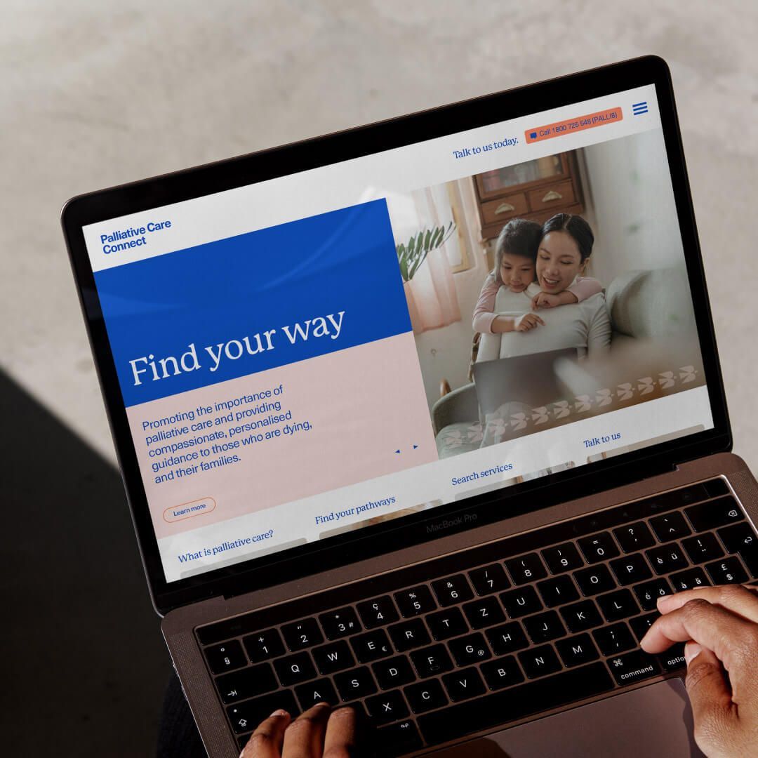 An image of the campaign website page on a laptop