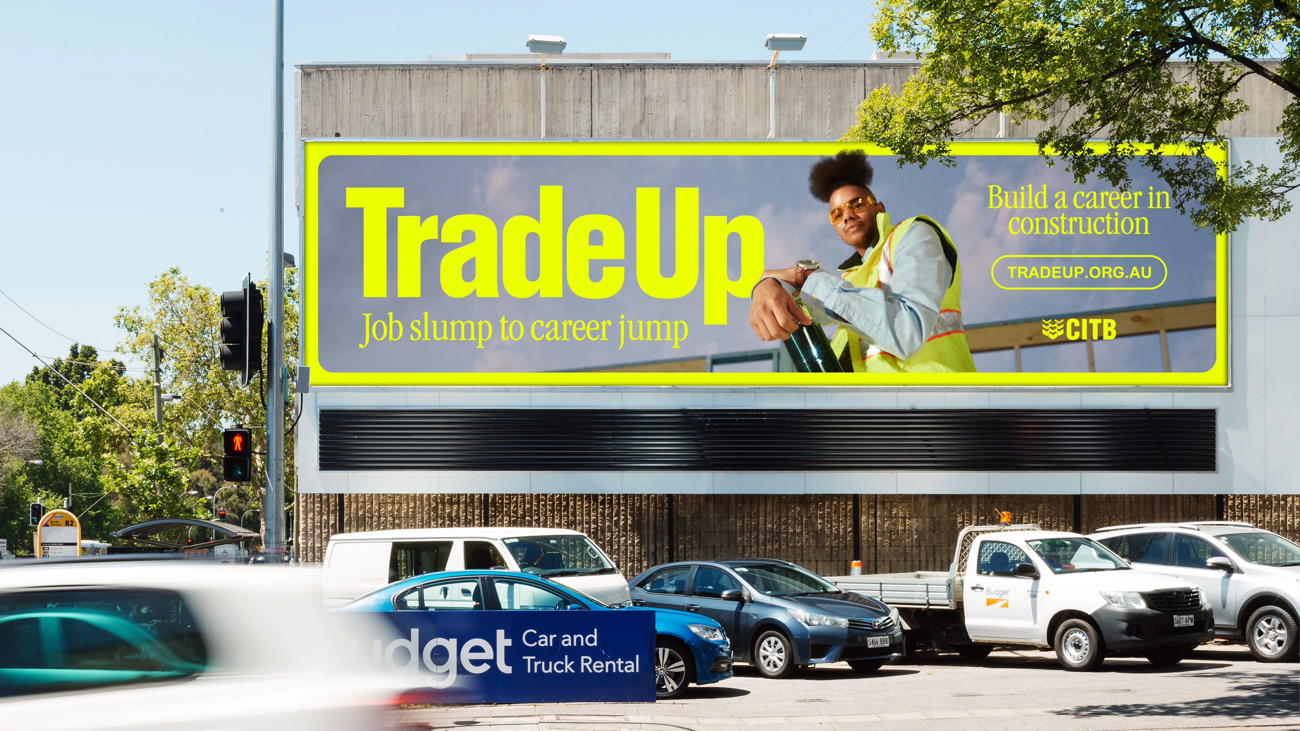 Trade up campaign on a billboard