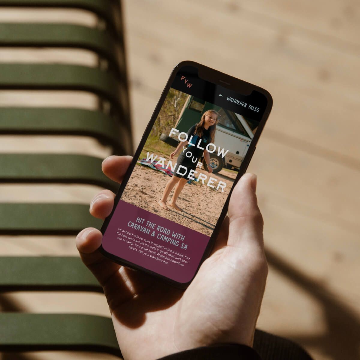 Follow your wanderer brand example on a mobile device