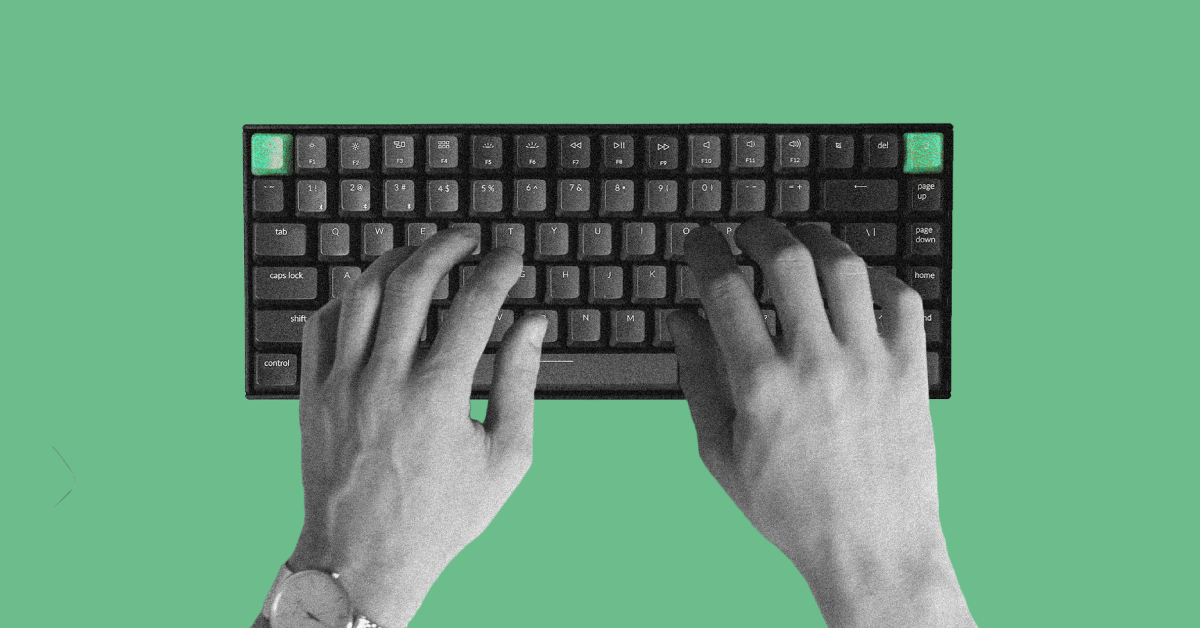 art graphic of keyboard and hands