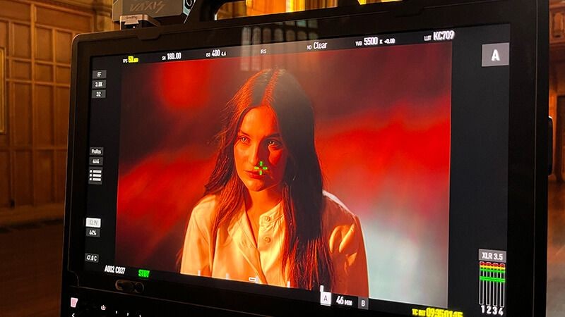 a person on a camera screen
