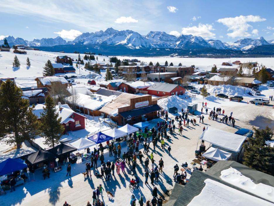 Aerial View of Stanley Winterfest 2021