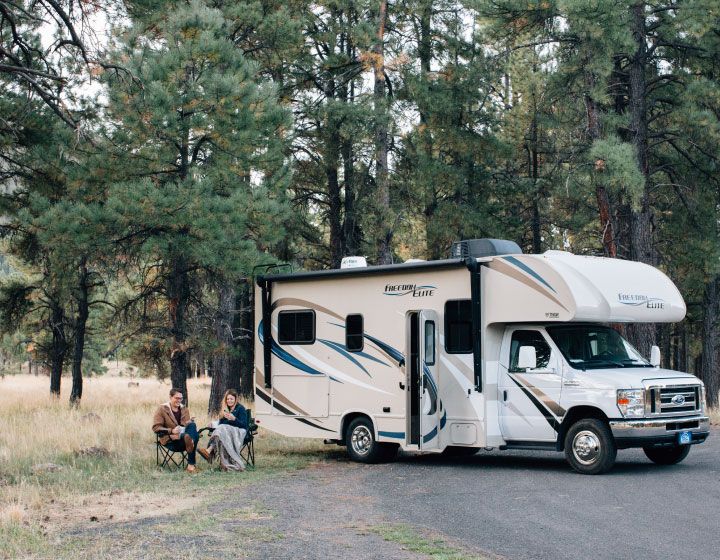 RV Park surrounded by forest in Stanley, ID