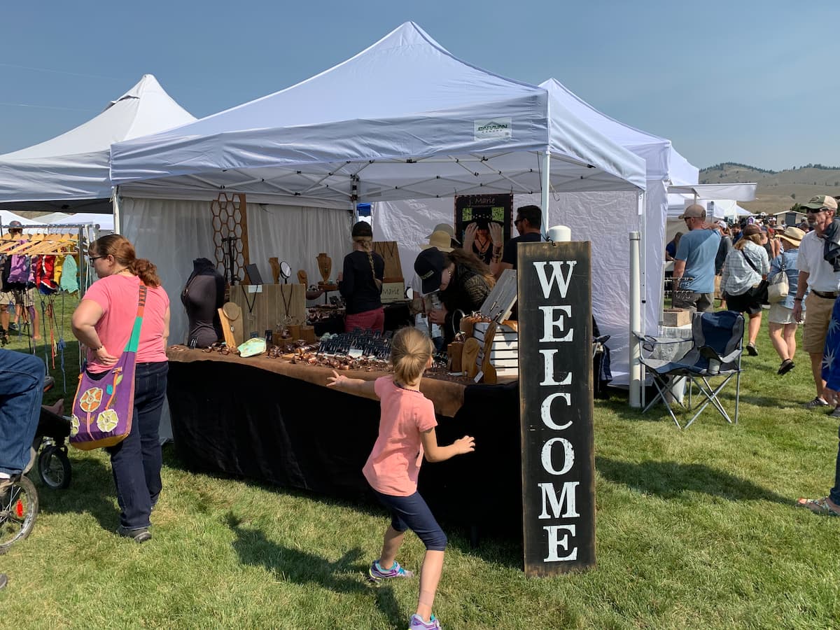A photo of one of the vendor tents at the Sawtooth Festival