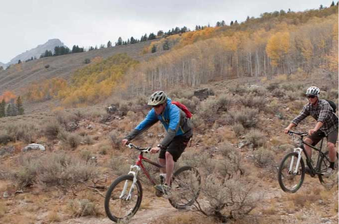 Two mountain bikers riding in Stanley, Idaho | Stanley Chamber
