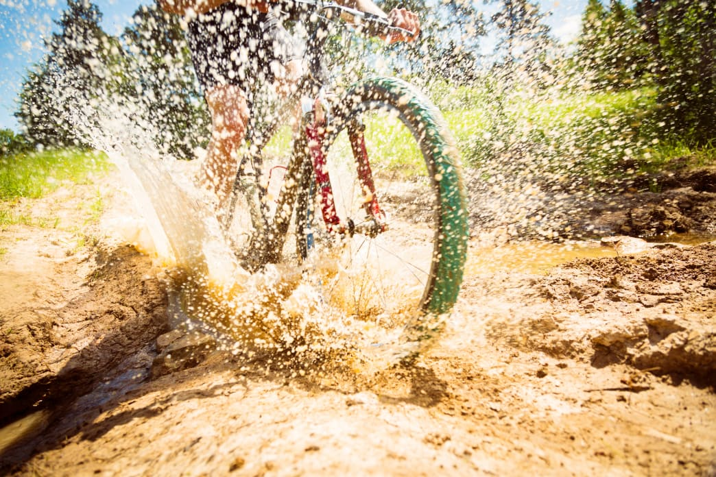 mountain bike making a splash in Stanley, ID | Stanley chamber