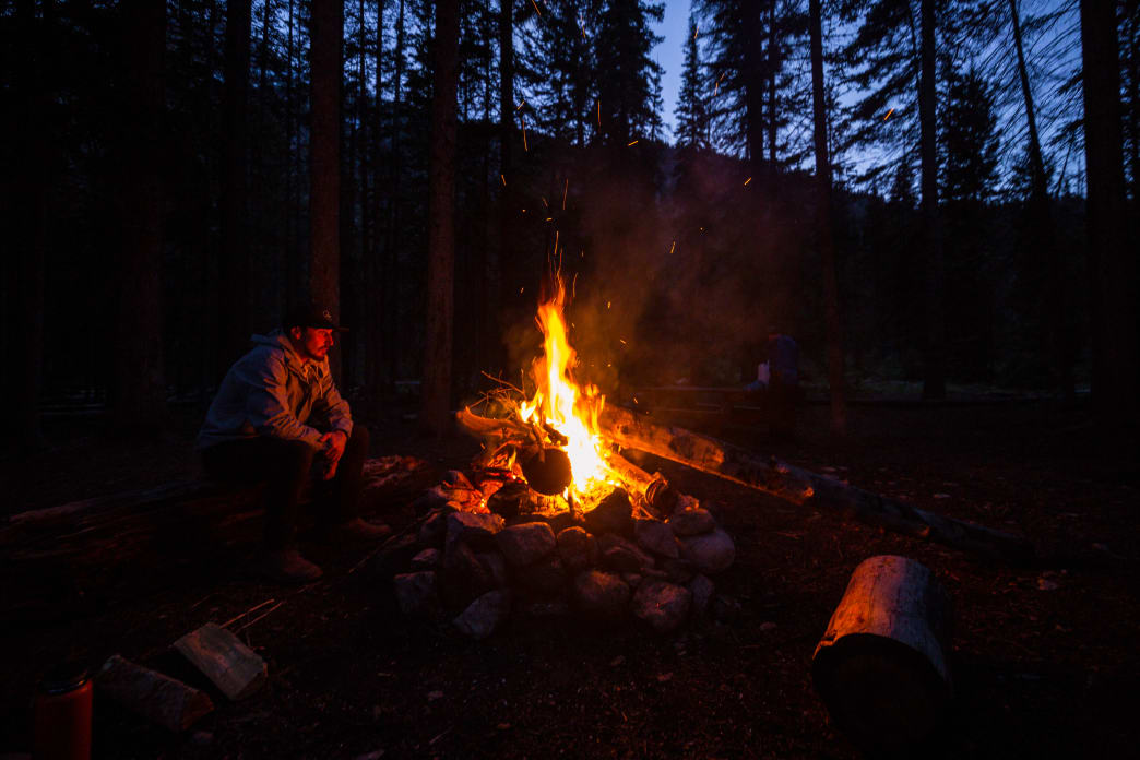 campfire in mountains Stanley, ID | Stanley chamber