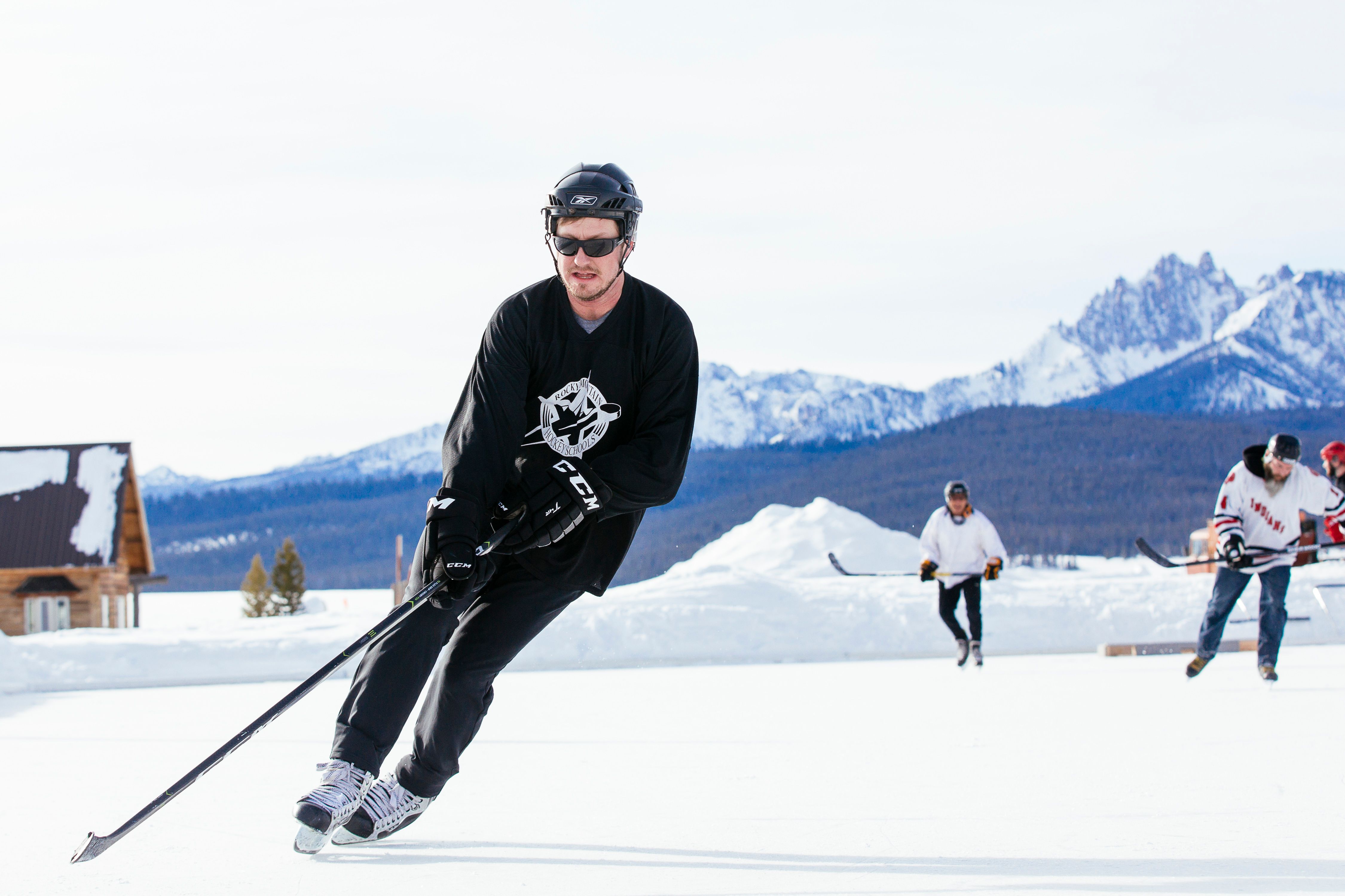 A skater playing ice hockey