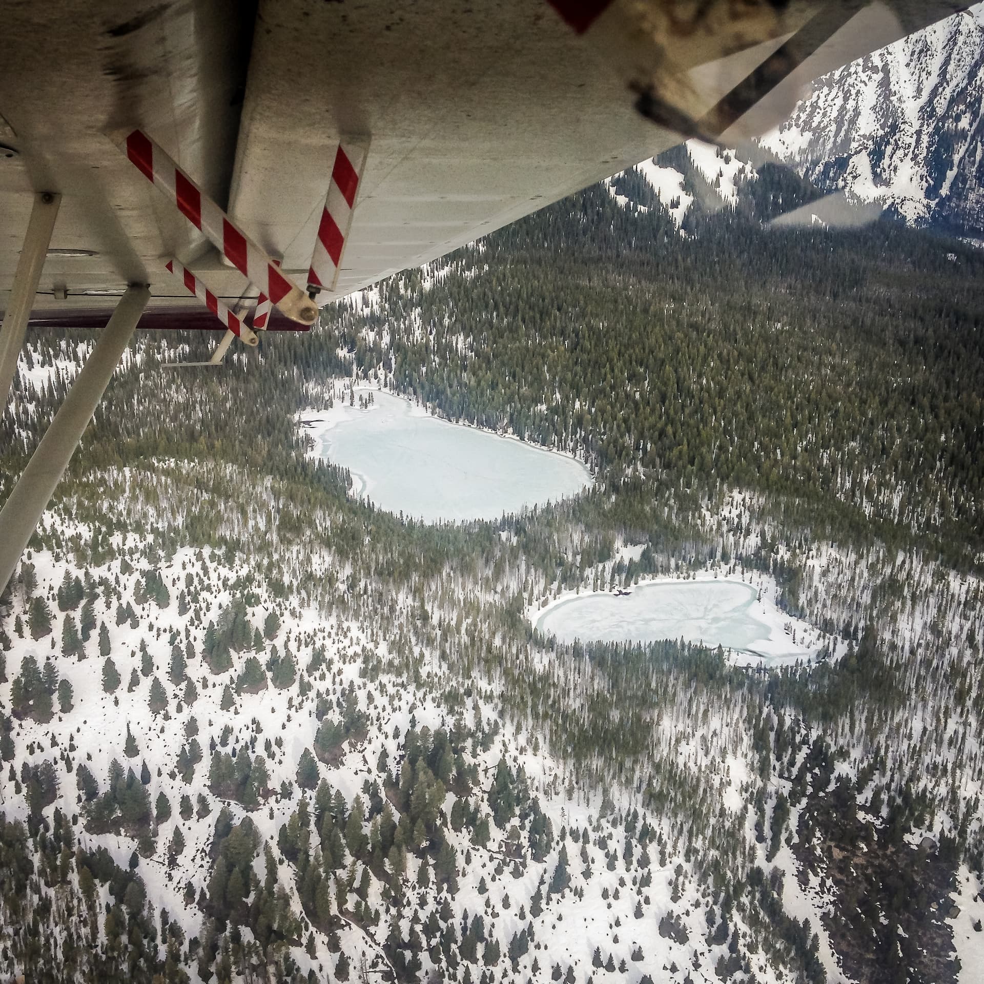 view of Bench lakes from plane Stanley, ID | Stanley chamber