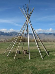 Tipi on nature trail at Sacajawea Interpretive Center | Stanley chamber