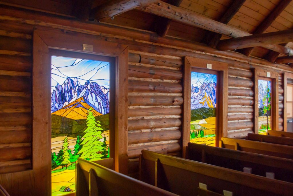 Stained glass windows inside the Meditation Chapel - photo courtesy of ItsAKLife Productions | Stanley chamber