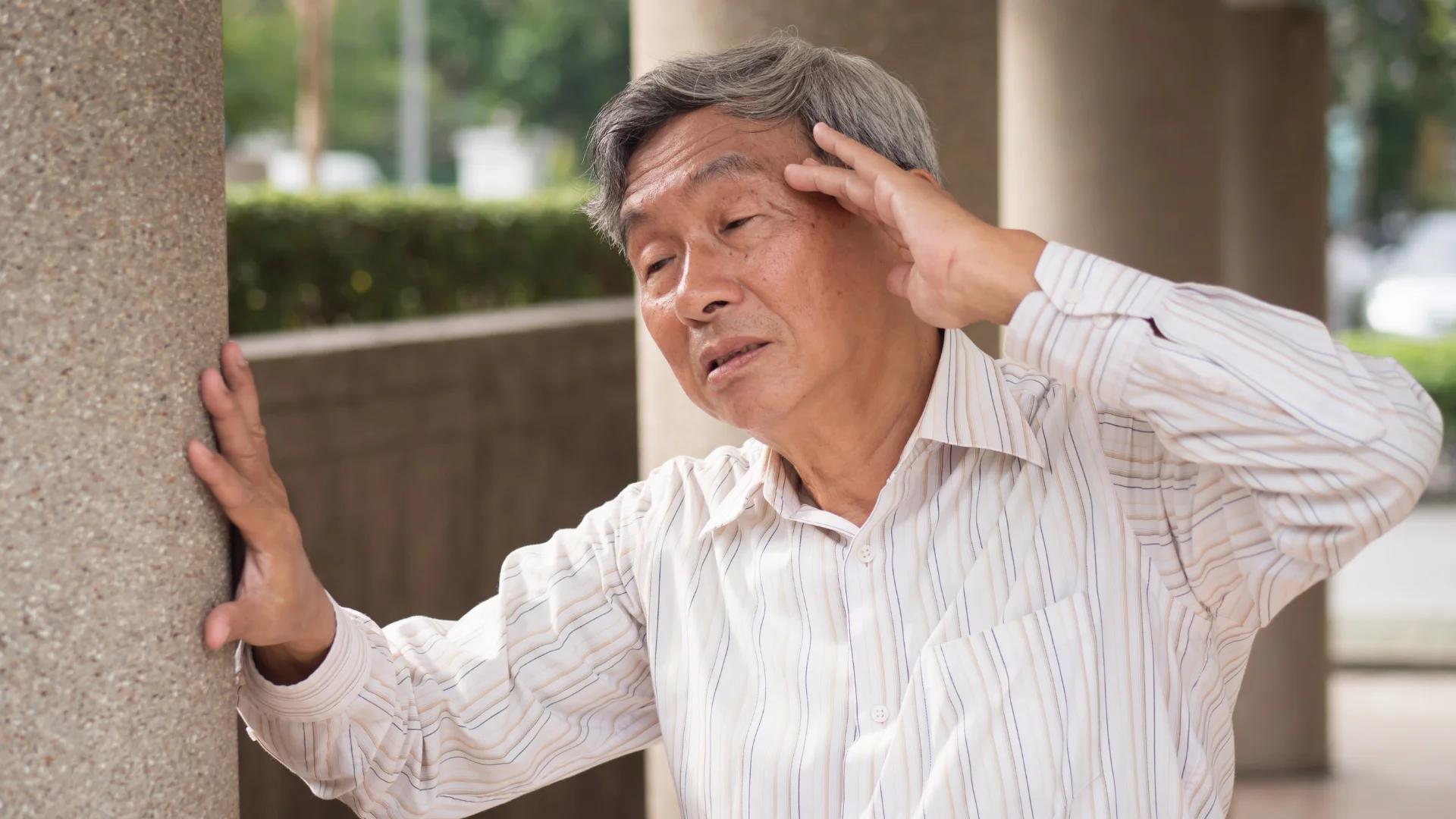 stressed old man