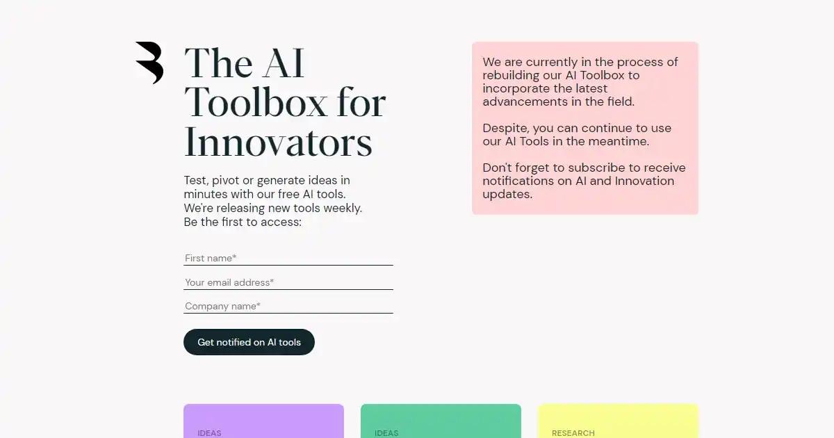 AI Toolbox for Innovators