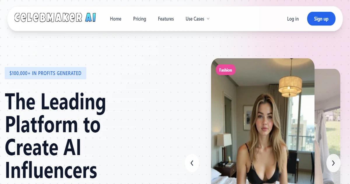 Screenshot of CelebMakerAI - CelebMakerAI enables users to create AI-generated ...