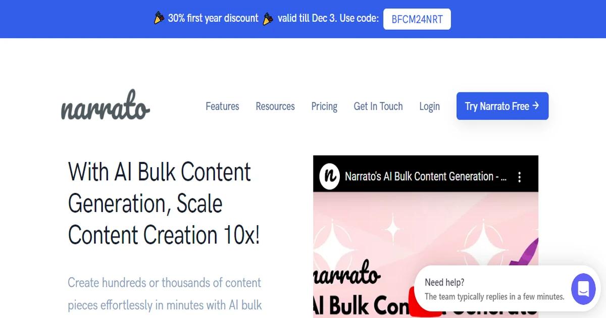 Narrato AI Bulk Content Generation