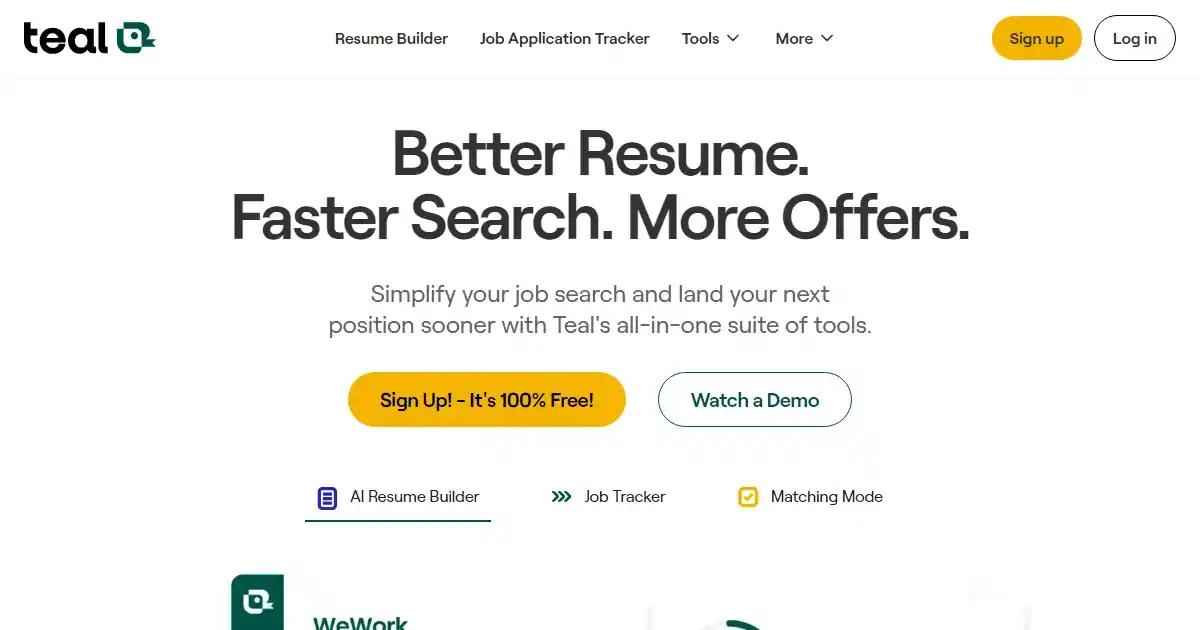 Teal Resume Builder