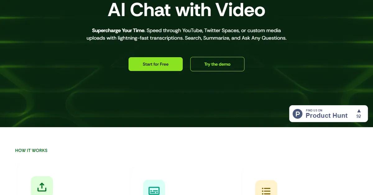 Screenshot of Vidscriber AI - Vidscriber is an AI-powered platform that transfor...