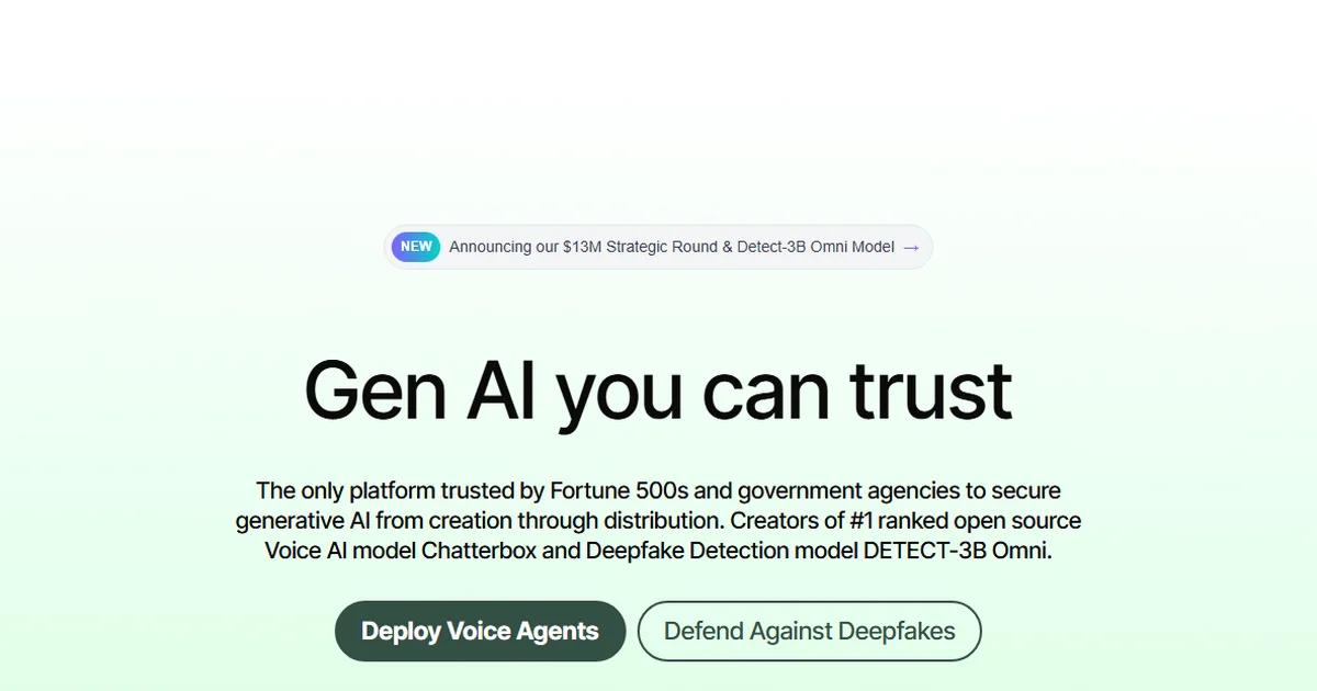 Screenshot of Resemble AI