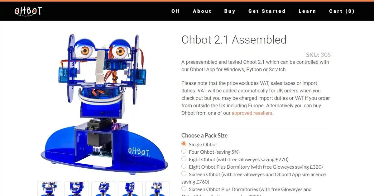 Screenshot of Ohbot - A human-like robot artificial intelligence softwar...