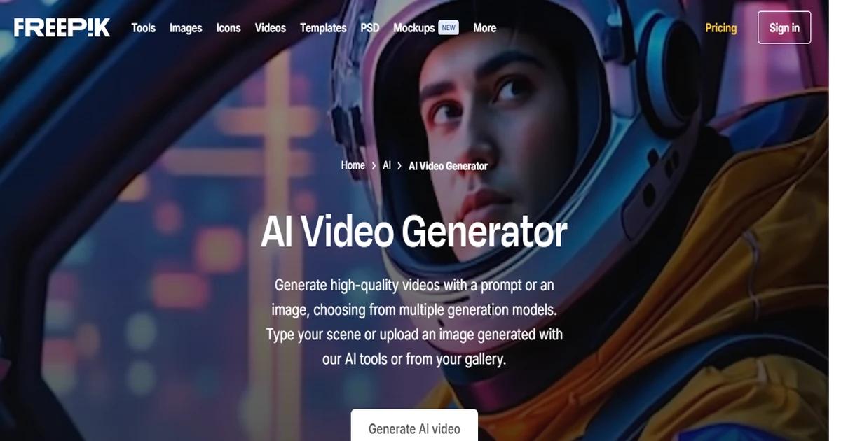 Freepik AI Video Generator