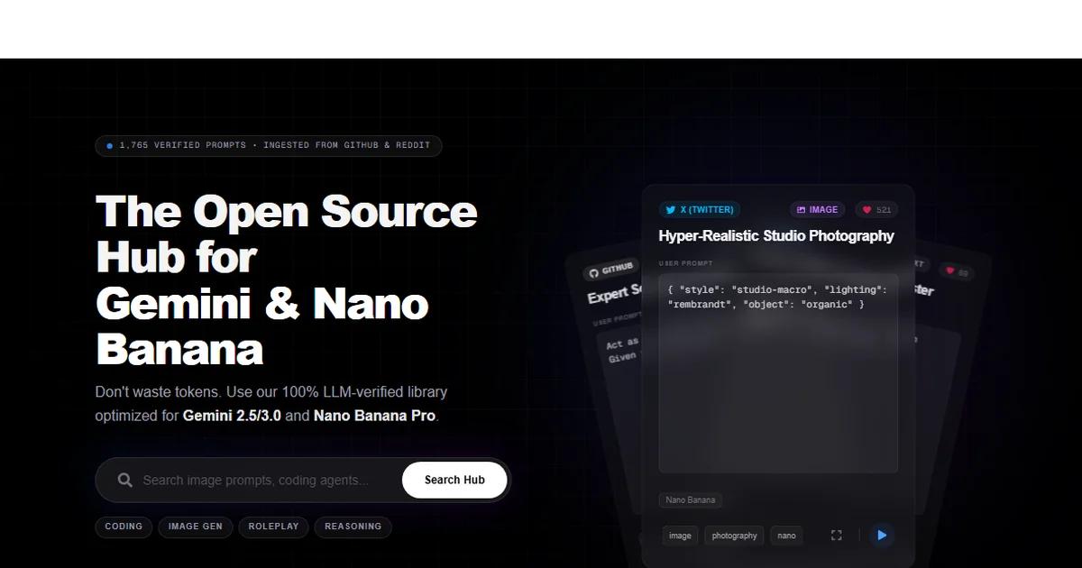 Screenshot of Awesome Gemini Prompts