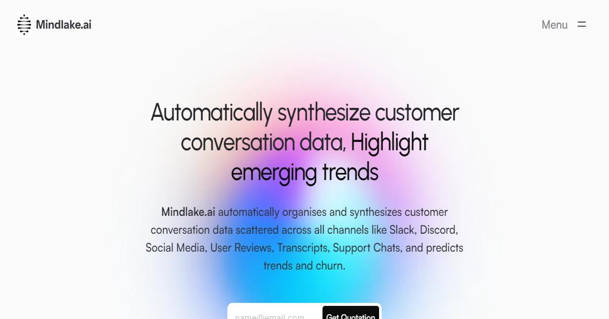 Screenshot of Mindlake.ai - Mindlake.ai is an AI-powered search engine optimiz...