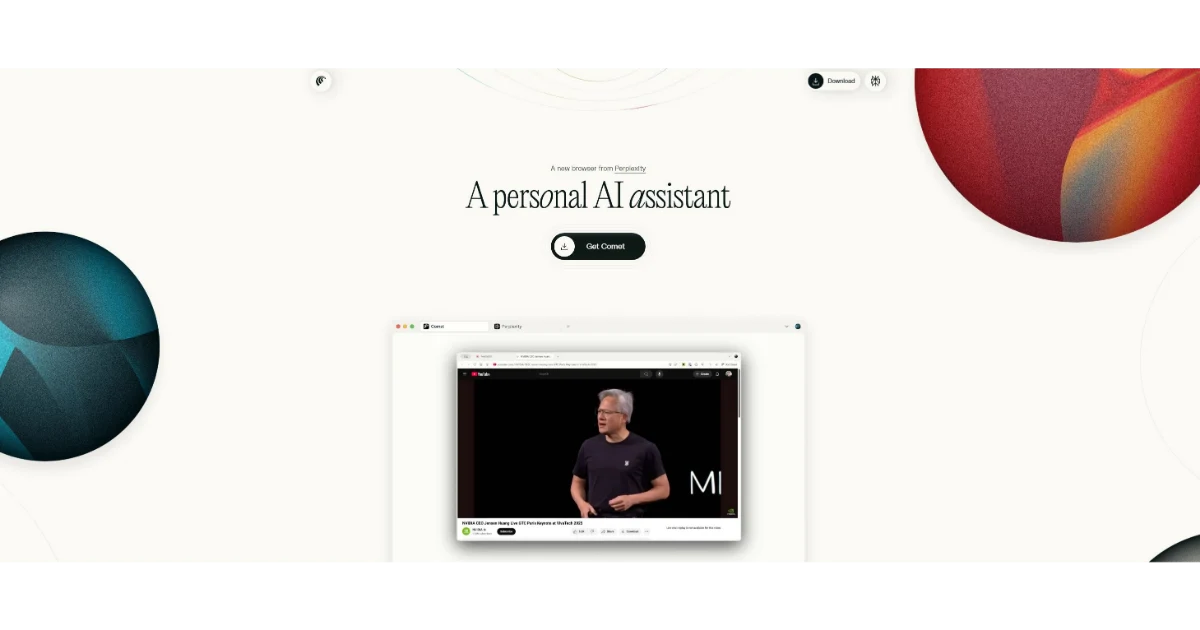 Screenshot of Comet AI by Perplexity