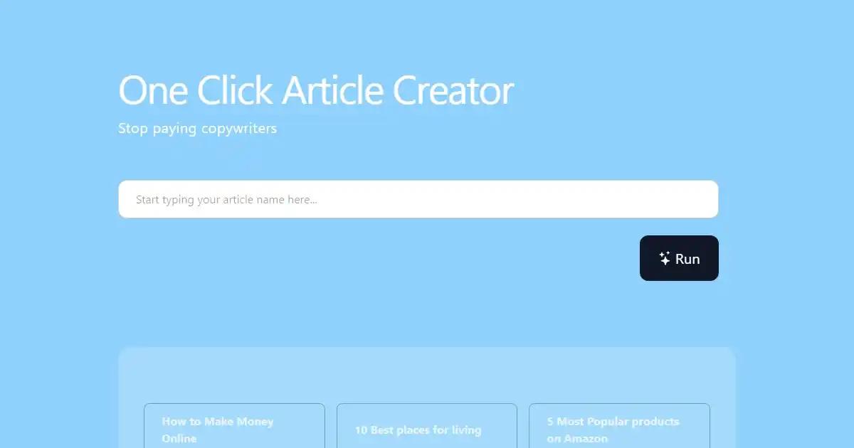 One Click Article Creator