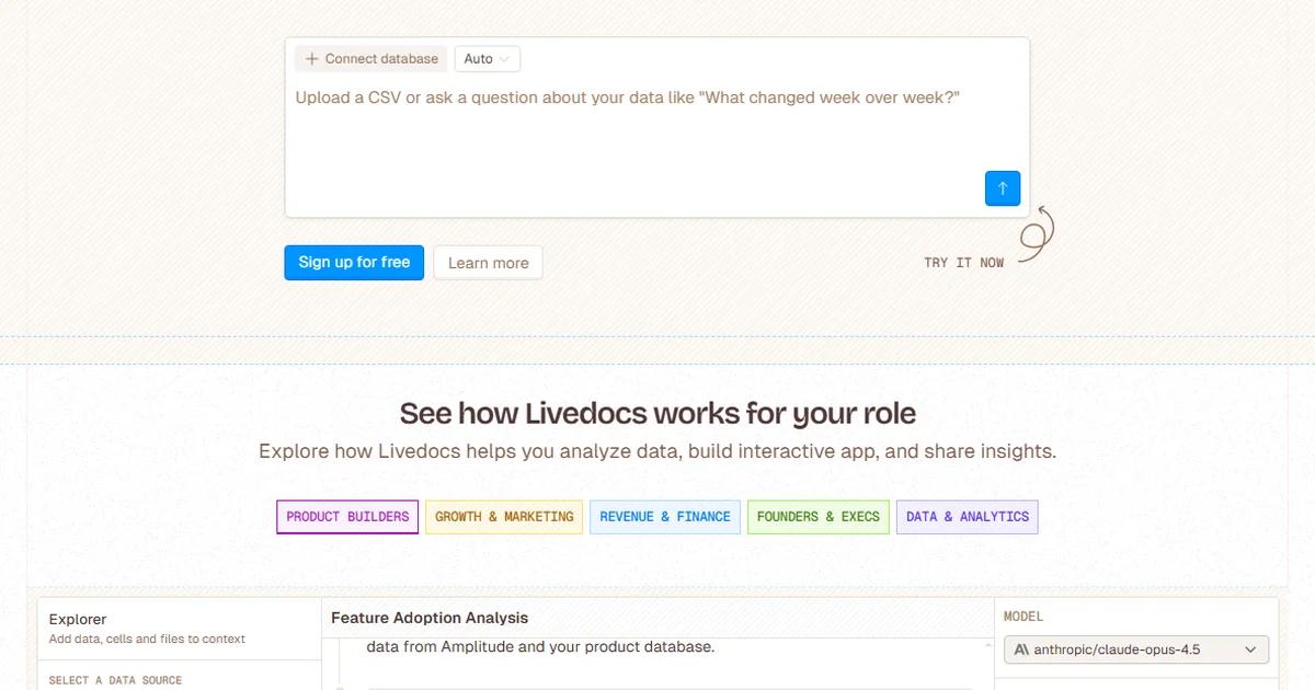 Screenshot of Livedocs
