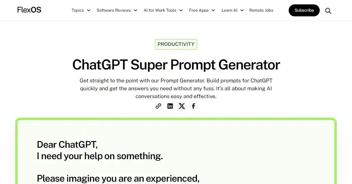 Super Prompt Generator