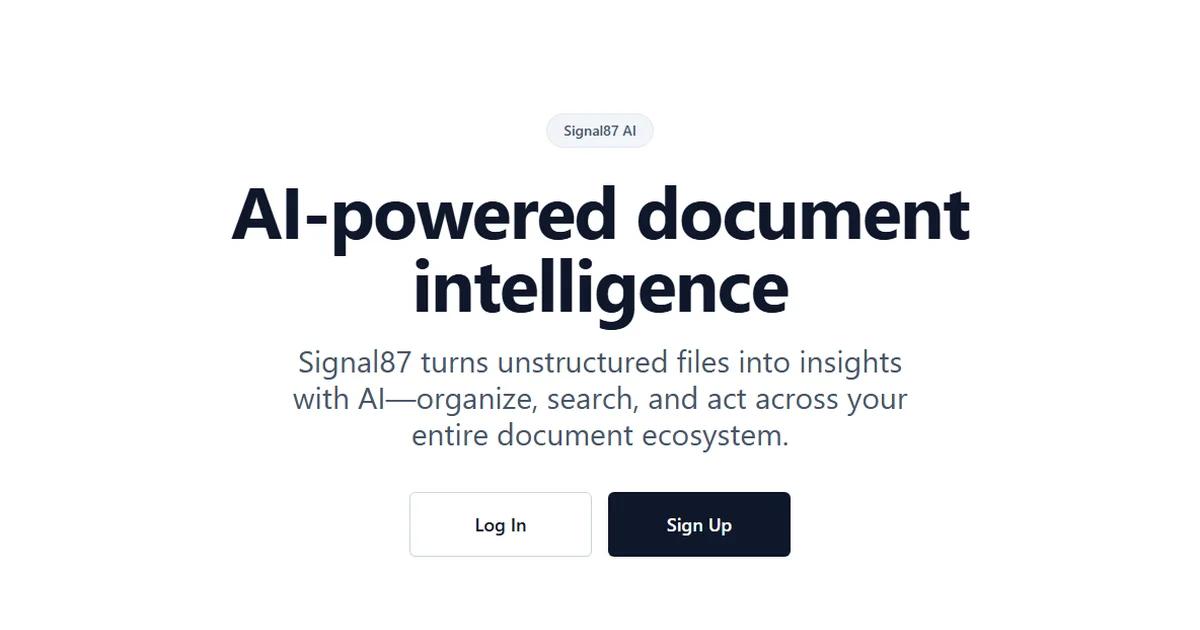 Screenshot of Signal87 AI